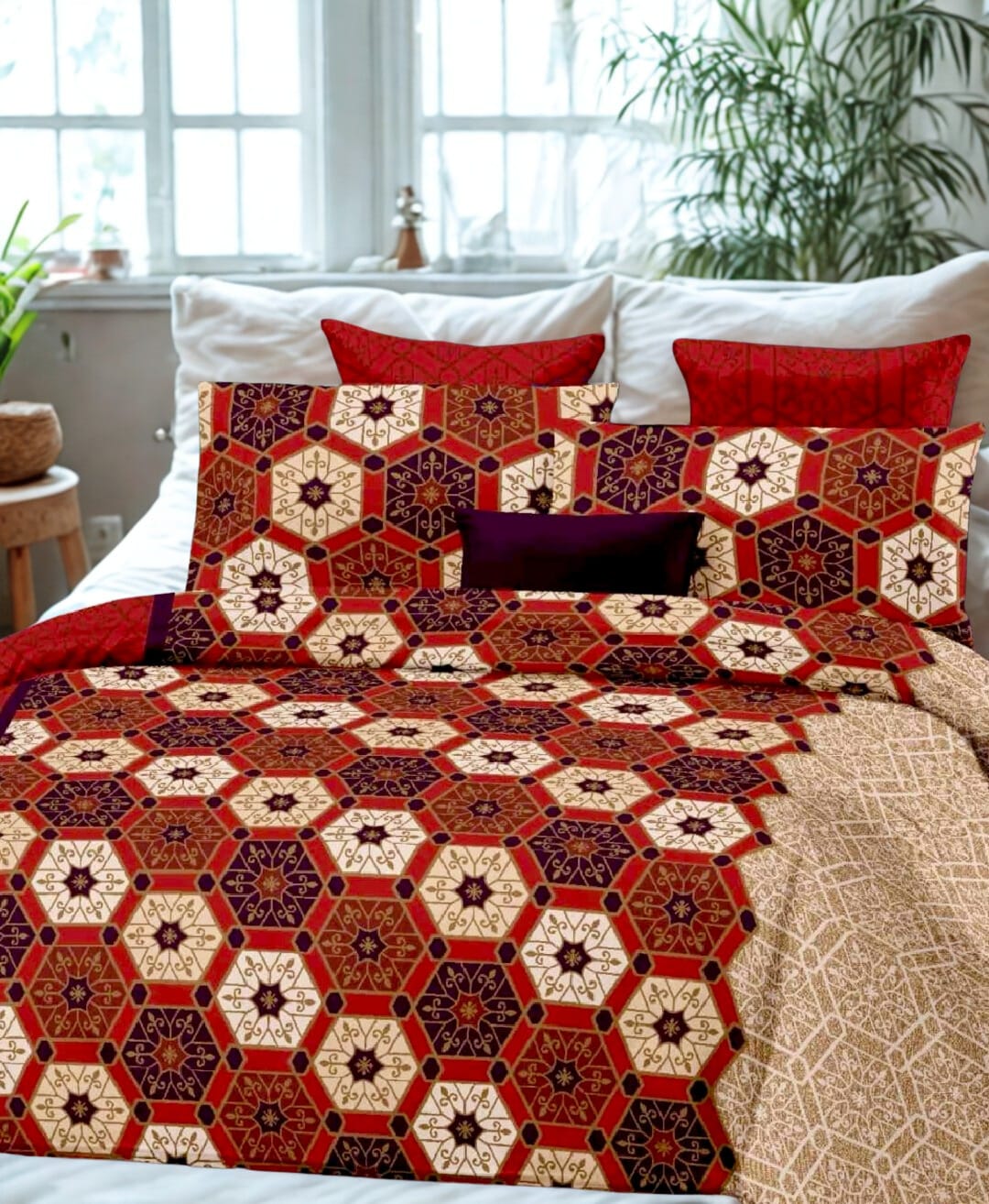 PRINTED  BEDSHEET RED