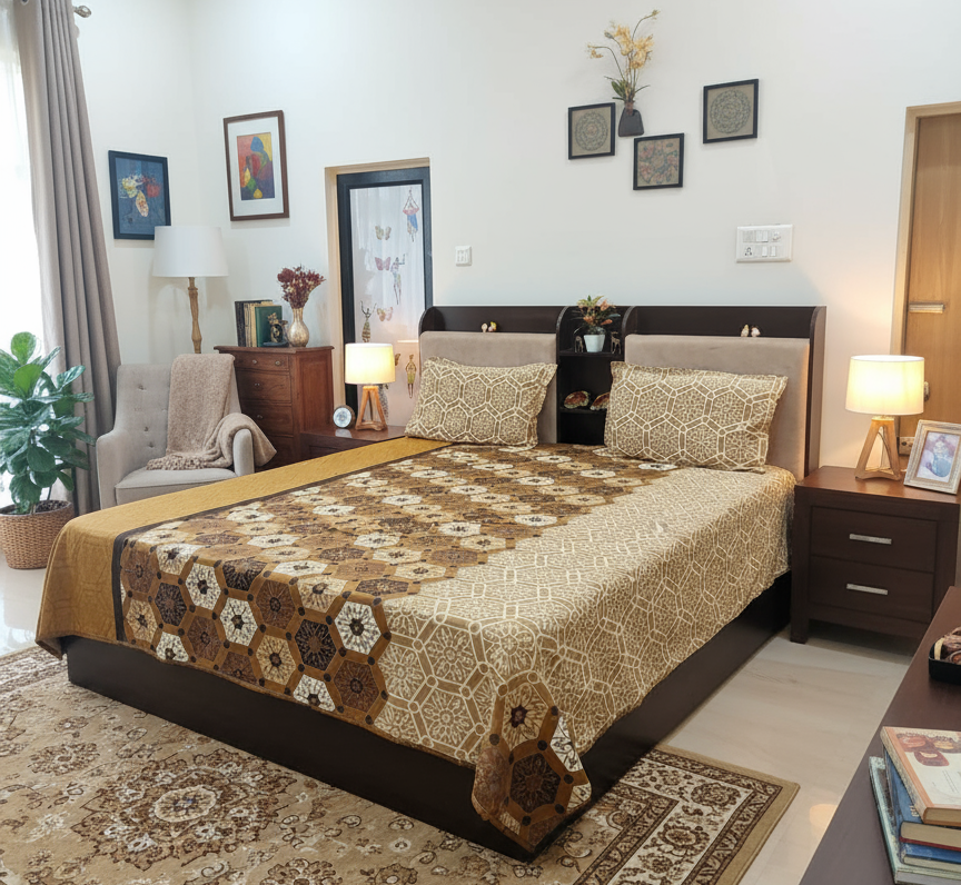 PRINTED  BEDSHEET BROWN
