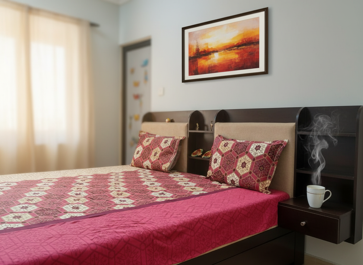 PRINTED  BEDSHEET RED