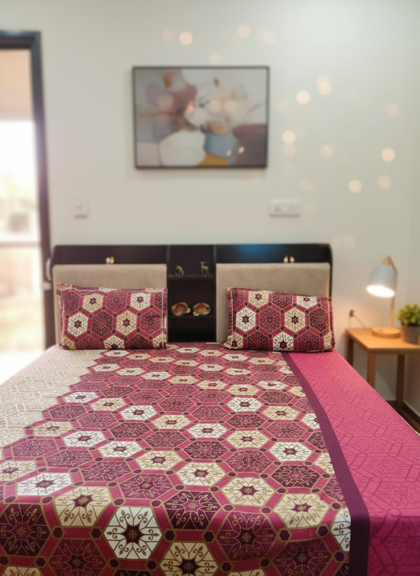 PRINTED  BEDSHEET RED