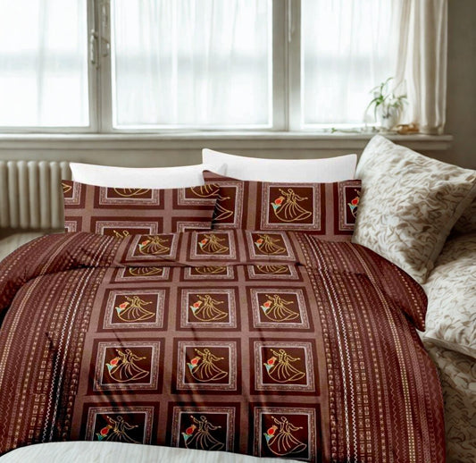 PRINTED BEDSHEET  BROWN