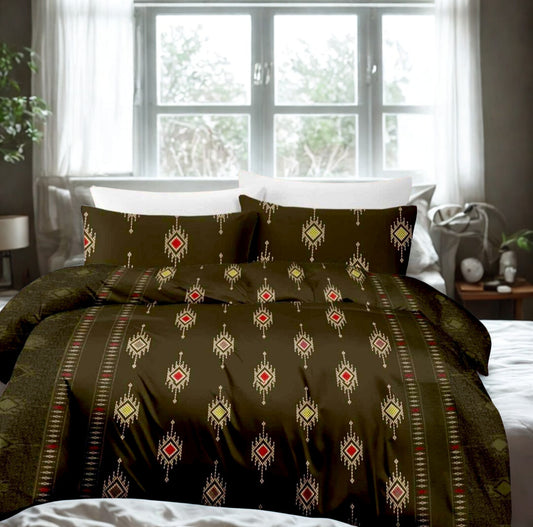 PRINTED BEDSHEET  OLIVE GREEN