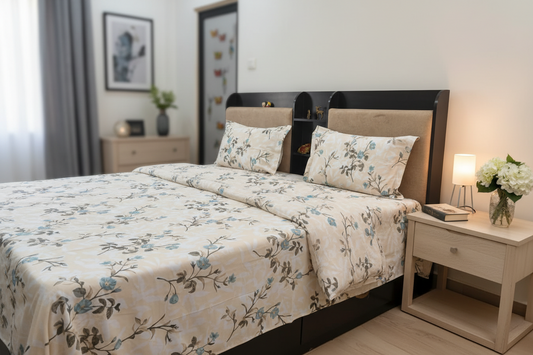 PRINTED BEDSHEET  PEACH