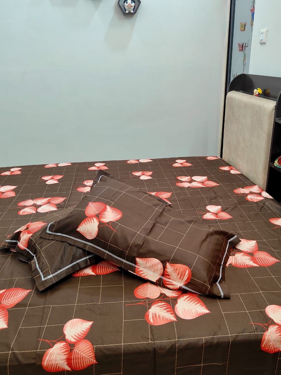PRINTED BEDSHEET  COFFEE