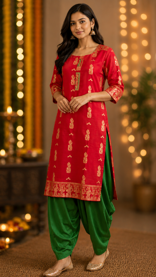 BANARASI STITCHED KURTI-5