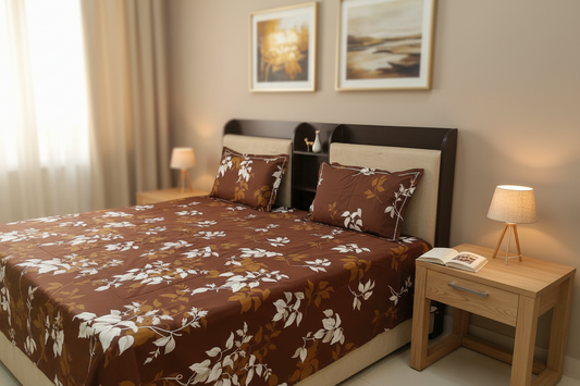 PRINTED BEDSHEET  BROWN